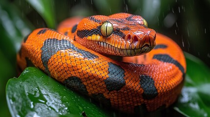 the garden tree boa or Amazon tree boa known scientifically as Corallus hortulana is a commonly found arboreal snake species in tropical rainforest environments thriving in tree canopies