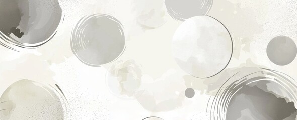 Minimalist and modern grey watercolor circles and brush strokes create an elegant background, perfect for adding sophistication to any project
