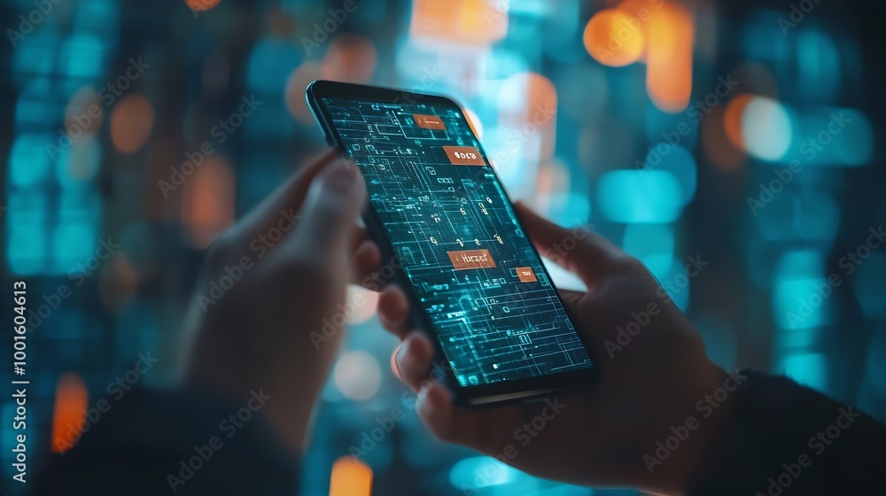 Poster cyber security and Security password login online concept  Hands typing and entering username and password of social media log in with smartphone to an online bank account data protect : Generative AI
