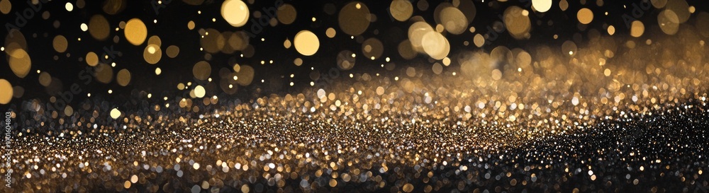 Poster golden glitter texture background sparkling with abstract bokeh lights creating a festive mood for c