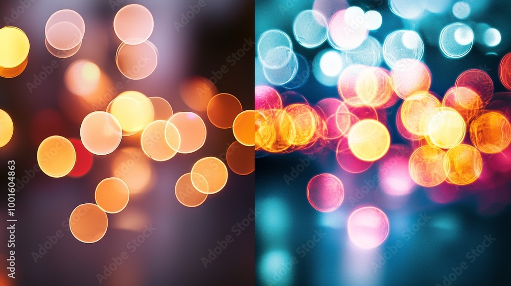 Poster colorful background design is being created by defocused bokeh lights. this festive background would