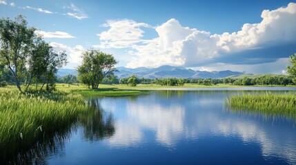 Obraz premium Vibrant exploration of Earth's wonders, showcasing breathtaking landscapes and diverse wildlife, perfect for educational and inspirational use