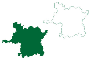 Obraz premium Sheikhpura district (Bihar State, Munger division, Republic of India) map vector illustration, scribble sketch Sheikhpura map