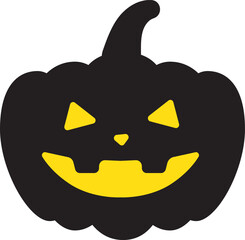 Cute scary Pumpkin Happy Halloween collection icon.