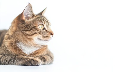 Fototapeta premium Cat isolated on white background composition