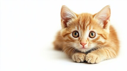 Cat isolated on white background composition