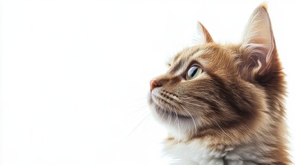 Fototapeta premium Cat isolated on white background composition