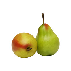 Fresh green pear fruit isolated on a transparent background by AI generative