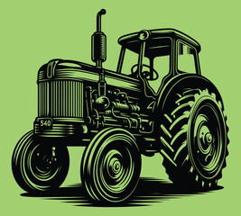 Tractor silhouette vector illustrations