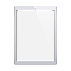 tablet grey color with blank touch screen isolated on white background