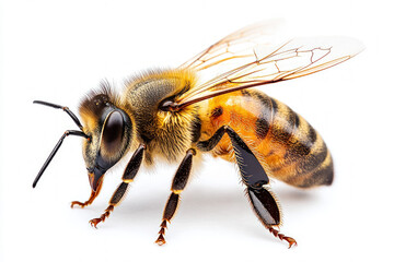 Honey Bee On White Background