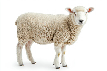 Fototapeta premium Sheep On White Background