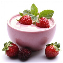 Strawberry Yoghurt Isolated