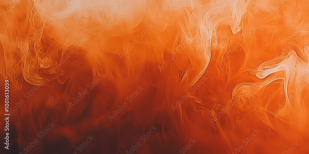 Wall mural Abstract orange and white ink swirls in water