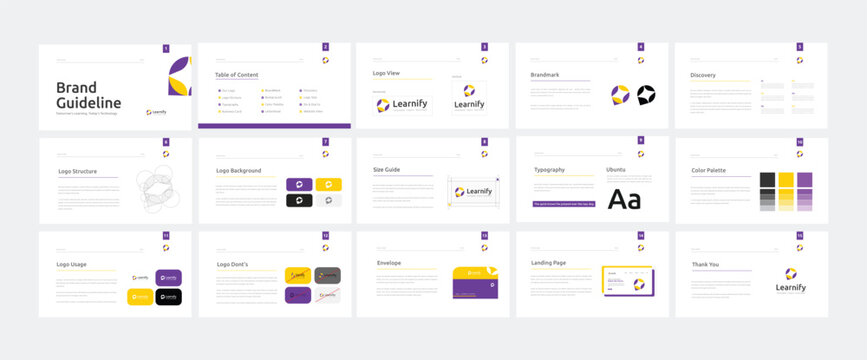 Brand Guidelines identity presentation. Logo Guideline template. Landscape Brand Guidelines. Vector illustration.