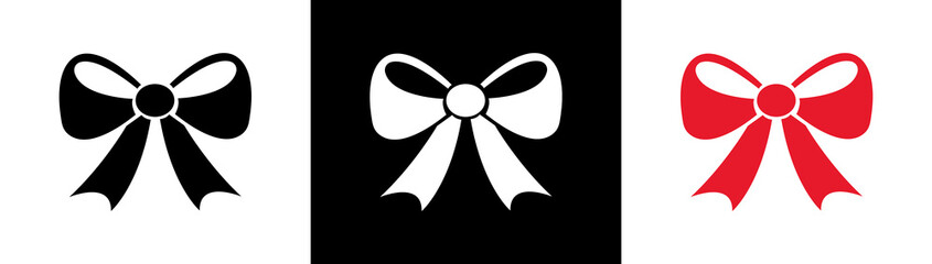 Bow with Ribbon. Christmas Bow with Ribbon. Bow in modern simple design