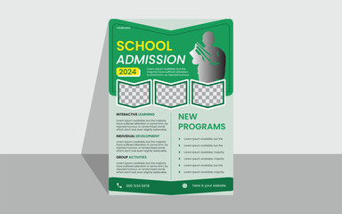 Creative modern School flyer.a4 size design. Simple design, creative and clean flyer template. Horizontal mockup. Nice layout, For professional business.