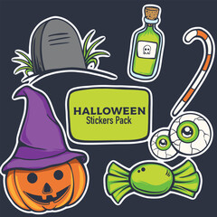 A set of stickers for halloween