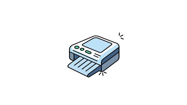 Animated of Scanner icon motion graphic animation. Document concept icon animation