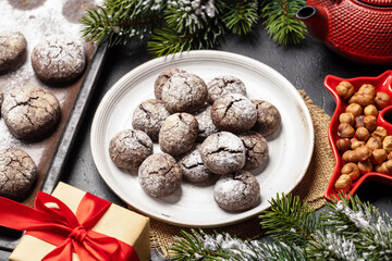 A festive assortment of Christmas cookies arranged on a plate