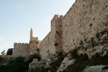 View of the Tower of David and western expanse of walls and ramparts of the Old City of Jerusalem. © Yehoshua Halevi