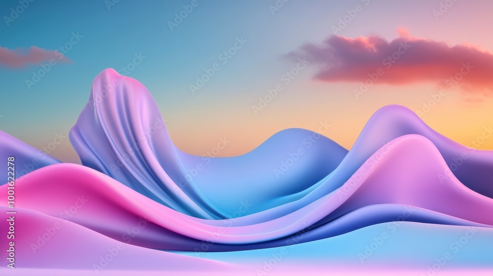 Poster abstract background with a smooth gradient transition from deep blue to vibrant purple, creating a s