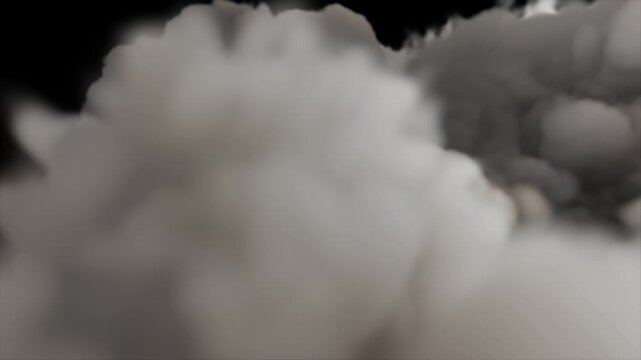 Massive dust explosion toward camera on transparent background
3d rendering of dust simulation with alpha channel (transparent background)
