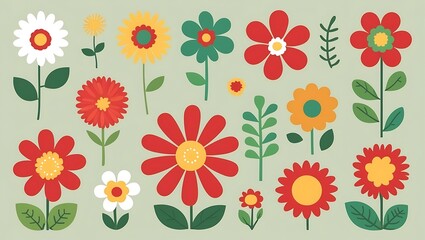 Fototapeta premium Seamless background with flowers. Generative Ai.