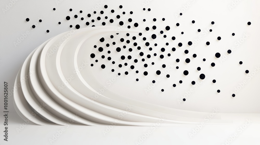Poster abstract artwork featuring a fractal design with a minimalist aesthetic, focusing on simplicity and 