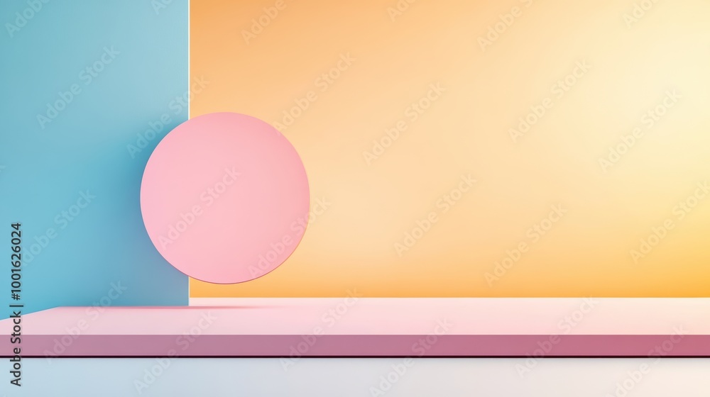 Poster abstract background with a single, bold geometric shape rendered in a minimalist style.