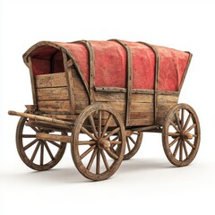 Traditional Rickshaw Isolated on White Background