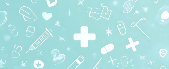 Obraz premium Digital Healthcare Concept with Medical Cross and Technology Background