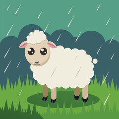 Cute sheep vector illustration cartoon character