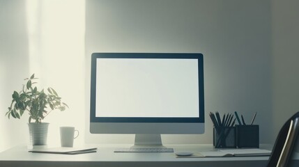 Minimalist Workspace with Computer