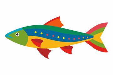 Fototapeta premium Vector illustration of rainbow trout fish on a white background