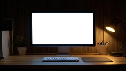 Desktop Workplace at Night