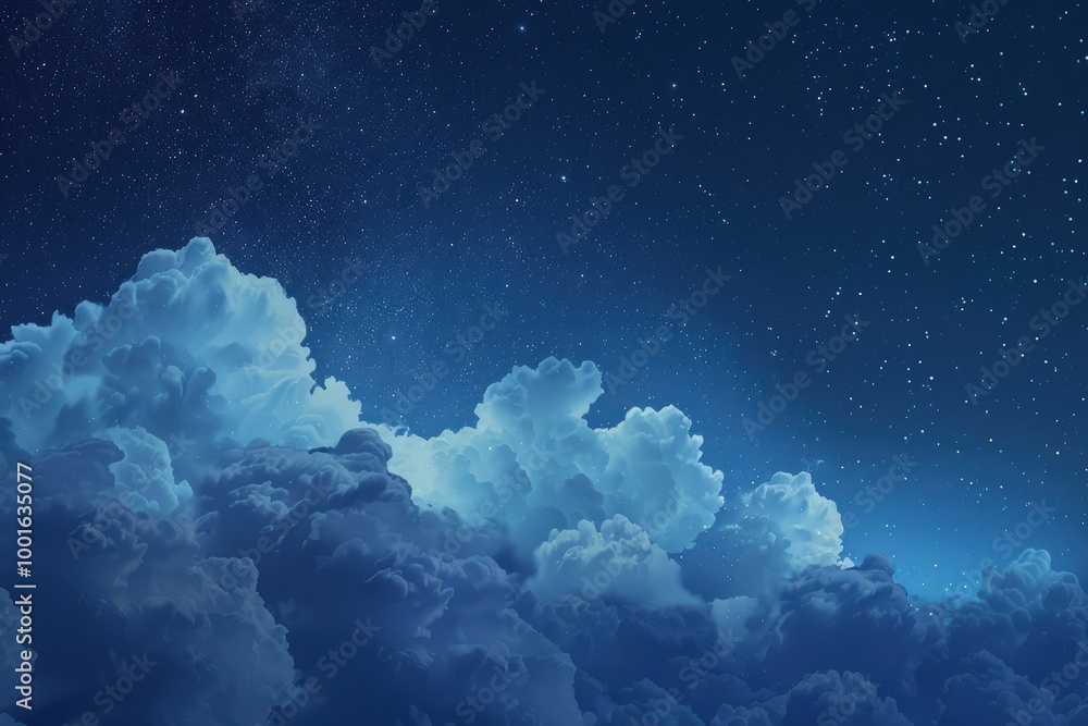 Canvas Prints the sky is filled with clouds and stars, generative ai image