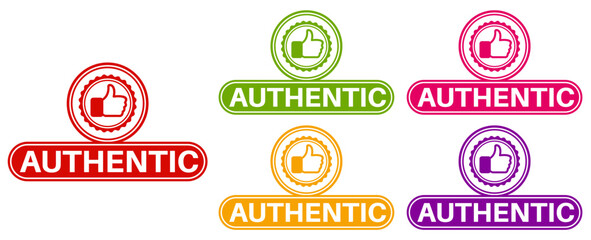 set authentic icon sign. premium product labels symbol template design vector illustration	