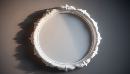 Elegant round white rose design frame