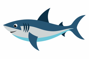 Fototapeta premium Sand tiger shark fish vector illustration on a white background