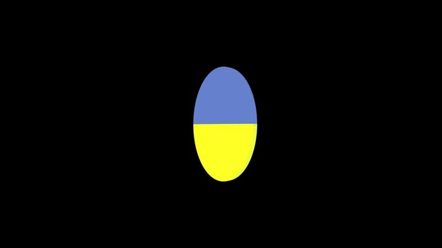 ukraina Flag 3d rendering video
