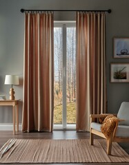 Fototapeta premium store curtain tulle curtain rustic curtain and plicell curtain 