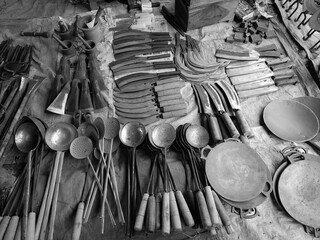 Household tools specially used in rural area are selling in the village fair