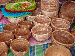 Various types of pots of cane used for measurement in south asian region