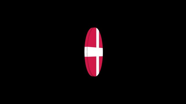 3d render video animation flag denmark
