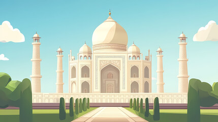 Fototapeta premium Taj mahal agra country. Taj Mahal. Illustration