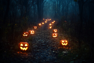 Fototapeta premium halloween pumpkin on black background