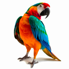 Obraz premium Colorful macaw parrot isolated on white background 