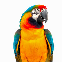 Fototapeta premium Colorful macaw parrot isolated on white background