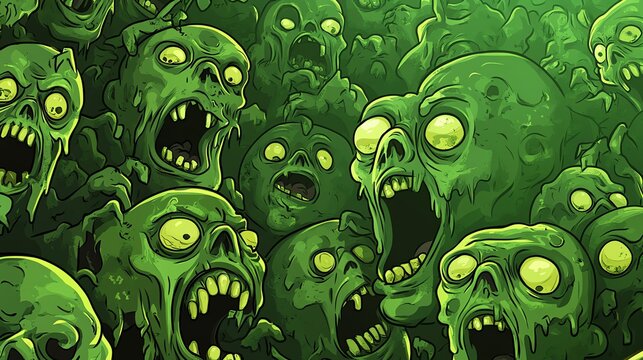 Vintage scary face zombie pattern vector design